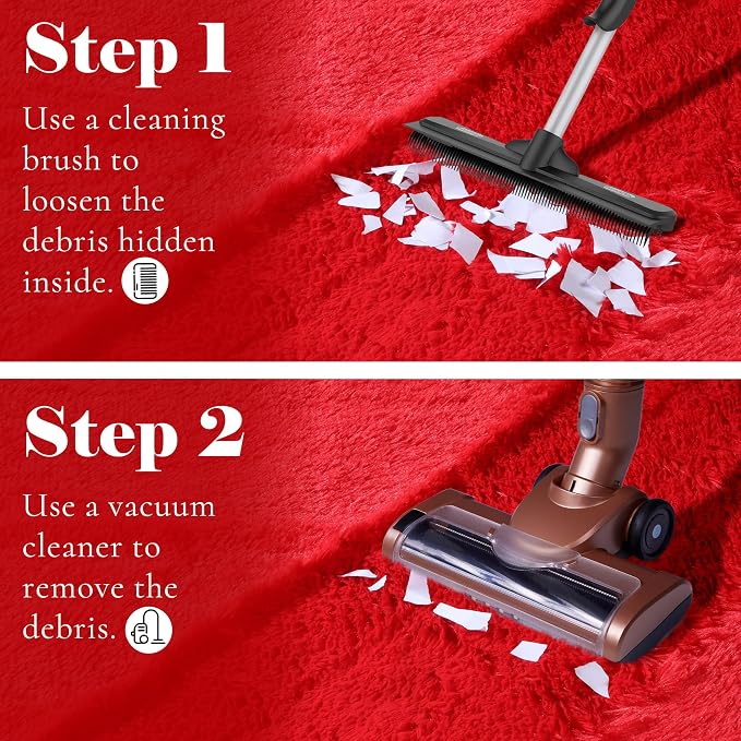 Red Area Rugs for Bedroom Living Room, Fluffy 4x6 Indoor Bedside Floor Throw Rug - Image 6