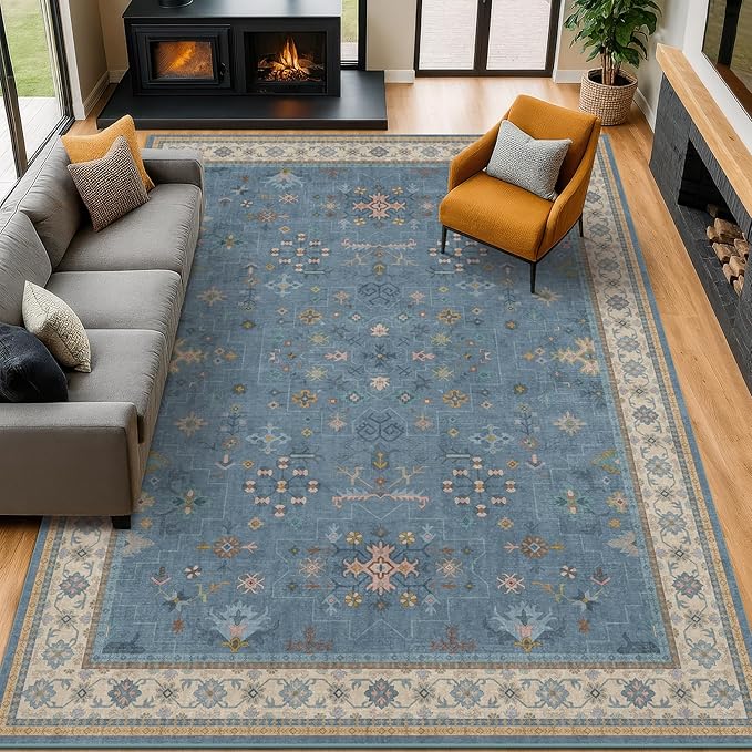 Boho 9x12 Soft Rugs for Living Room by HazoHaus