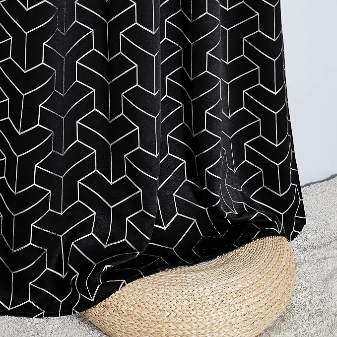 NICETOWN Blackout Curtains for Patio, Foil Printed Geometric Home Decoration - Image 7