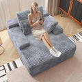 Oversized Chaise Lounge Chair Indoor, Plush Corduroy Boneless Sofa Bed by SofaFurniture