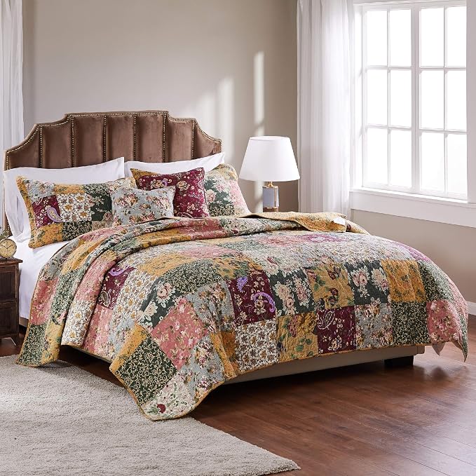 Greenland Home Antique Chic 100% Cotton Authentic Patchwork Quilt Set, 5-Piece by GreenlandHome