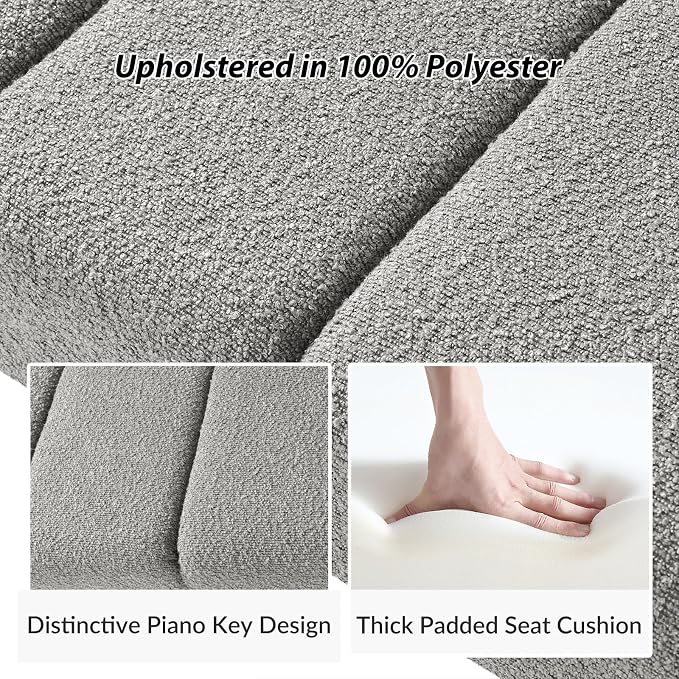 55" Upholstered End of Bed Bench - Image 4