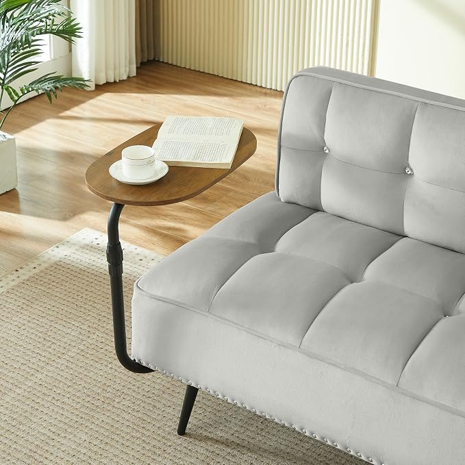 anwickjeff 55" Inch Width Modern End of Bed Bench, Leather Upholstered Futon - Image 6