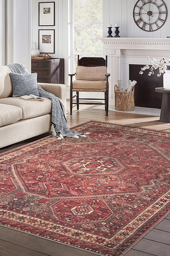 Keen Home Design 3x5 Rug - Machine Washable Entry Rug with Non-Slip Backing, Ideal for Enteryway, Kitchen, Bathroom, Laundry Room - Vintage, Easy Clean, Durable, Low Pile Rug - (3' x 5')