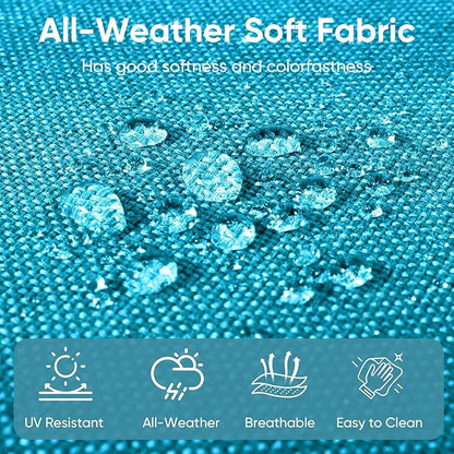 10-Piece Outdoor Patio Cushion Set - Fade & Water Resistant with Removable Olefin Cover, 22x24x4 Inch Memory Foam Cushions for Wicker Sectional Sofa – Teal/Buckle