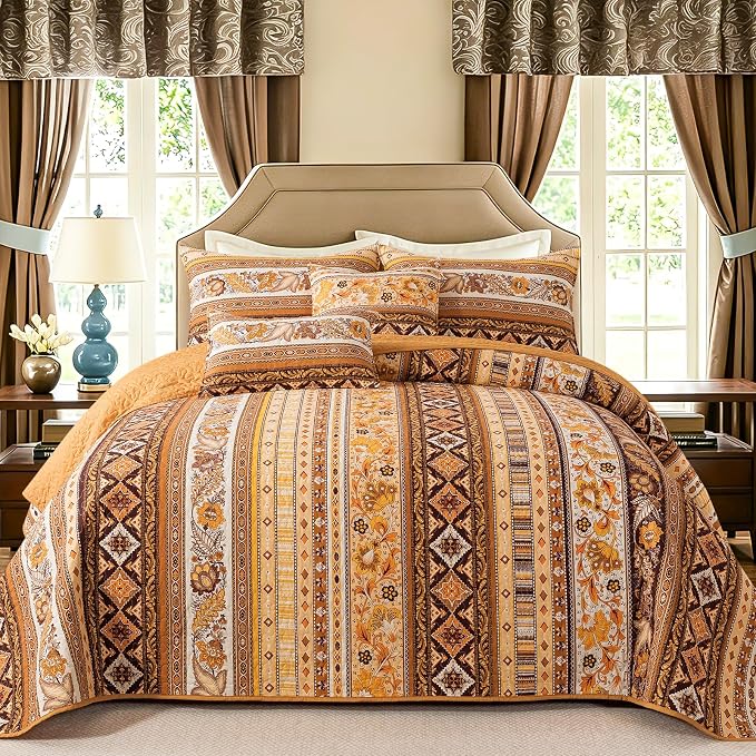 VAPUTAR 100% Cotton Face Bedspreads Queen Size, Exquisite Queen Quilt Sets | by VAPUTAR