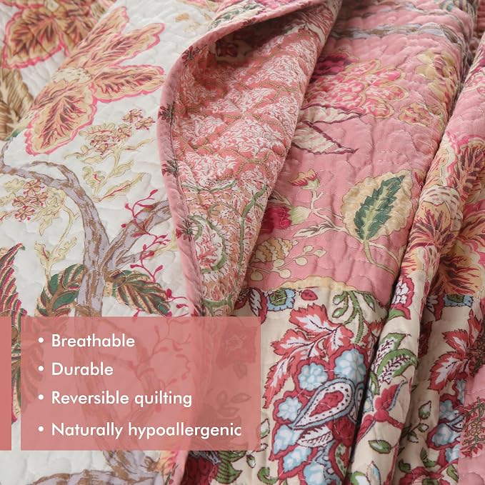 Etwel 100% Cotton Patchwork Queen Size Quilt Set - Image 5