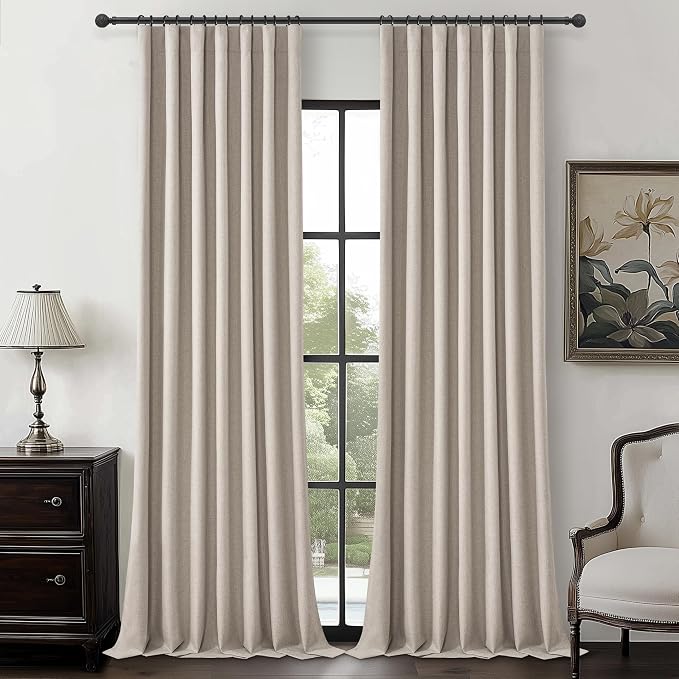 Extra Wide 60 Inch Blackout Curtains 96 Inches Long by QJMYDECO