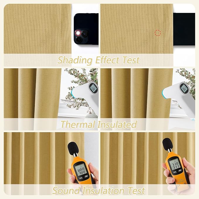 100% Blackout Curtains 96 Inch Length 2 Panels Set - Image 5