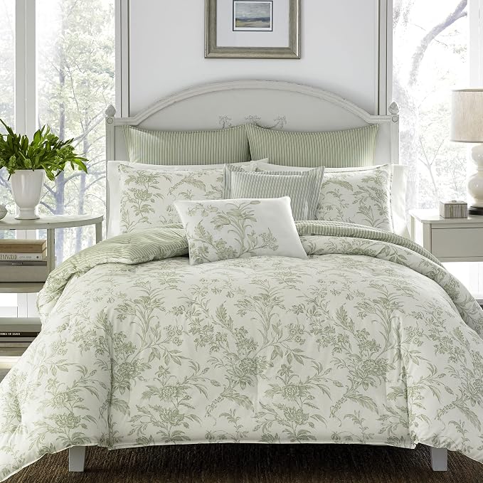 Laura Ashley - Twin Comforter Set, Soft & Reversible Cotton Bedding, Medium by Unknown