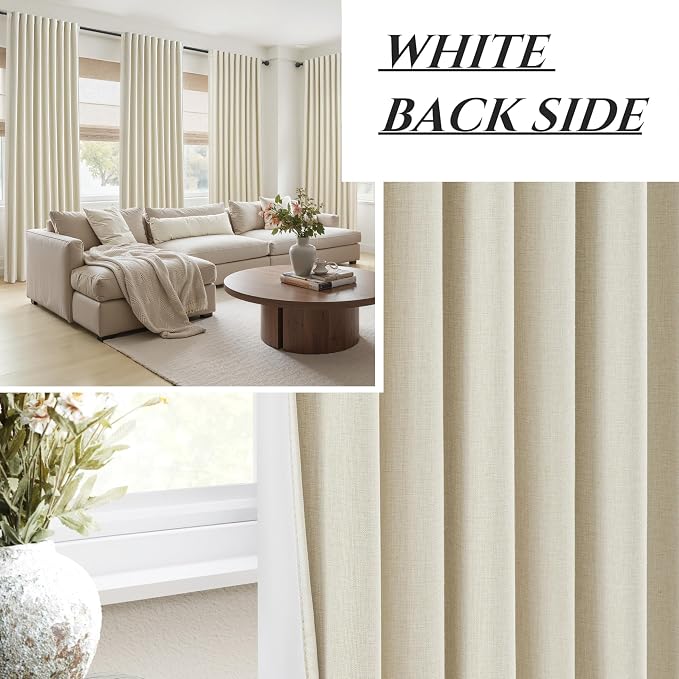 Cute Blackout Curtains 70 Inches Extra Wide Linen 84 Inch Length - Image 7