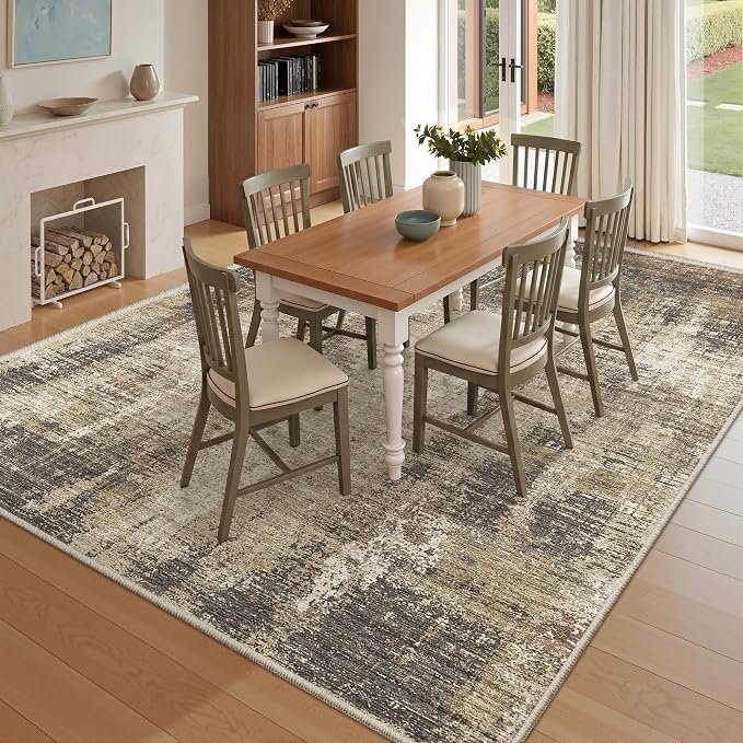6x9 Area Rugs, Abstract Large Washable Rugs - Image 5