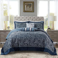 Madison Park Reversible Jacquard Quilted King Bedspread Set Navy, All-Season by MADISONPARK