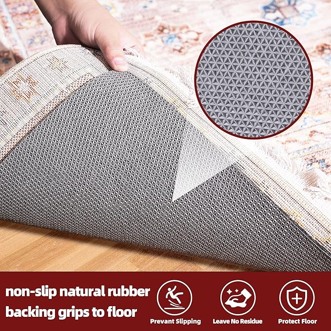 BAGAIL Felt and Natural Rubber Backing Rug Pads 1/8” Thick, 9 x 12 Ft Non Slip Rug Gripper Keep Rugs in Place, Under Area Rug Protective Cushioned Pads, Carpet Runners, Hardwood Floors Protection