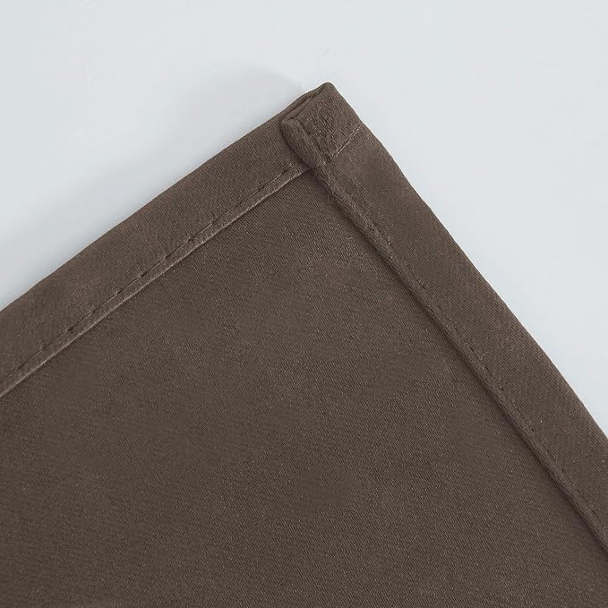Blackout Curtains 52 x 45 inch/Chocolate Brown Curtains Set of 2 Panels/Thermal - Image 7
