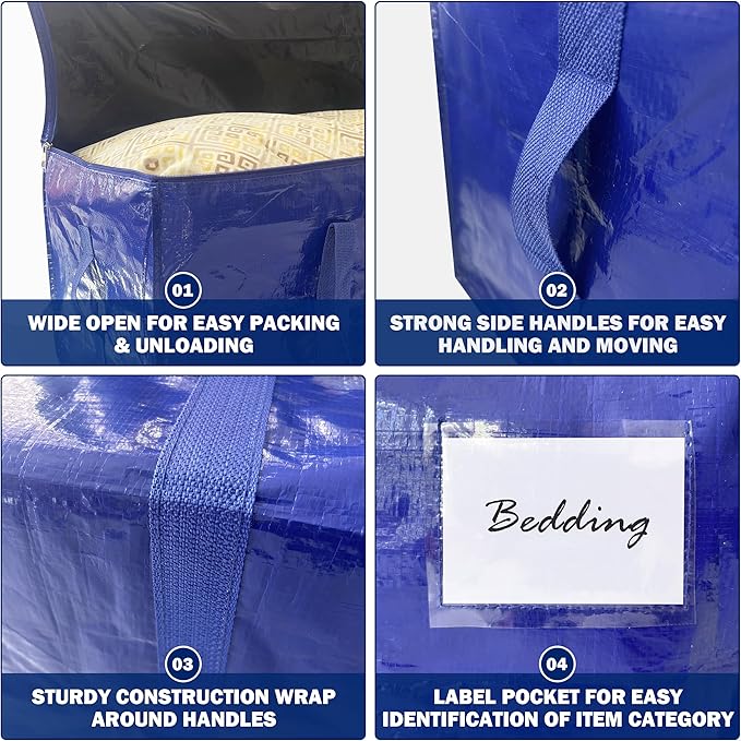 4 Pack Extra Heavy Duty Large Moving Bags - Image 7