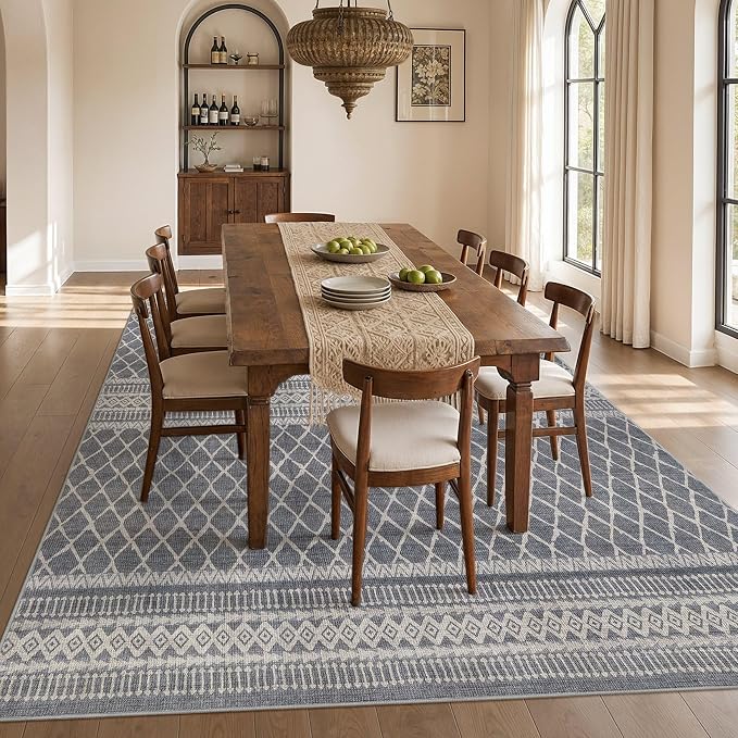 cotiled Boho 10x14 Area Rug for Living Room: Large Moroccan Washable Rug | - Image 6
