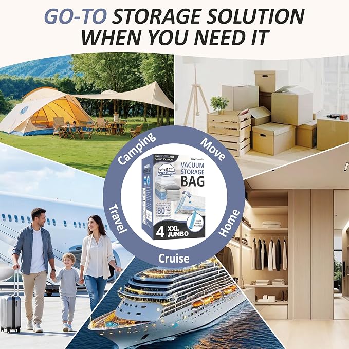 Cozy Essential Vacuum Storage Bags, 80% Compression Vacuum Seal Space Saver - Image 7