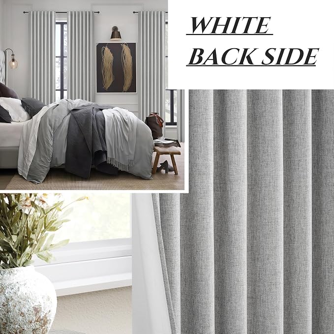 Gray 105 Inch Extra Long Blackout Curtains - Image 7