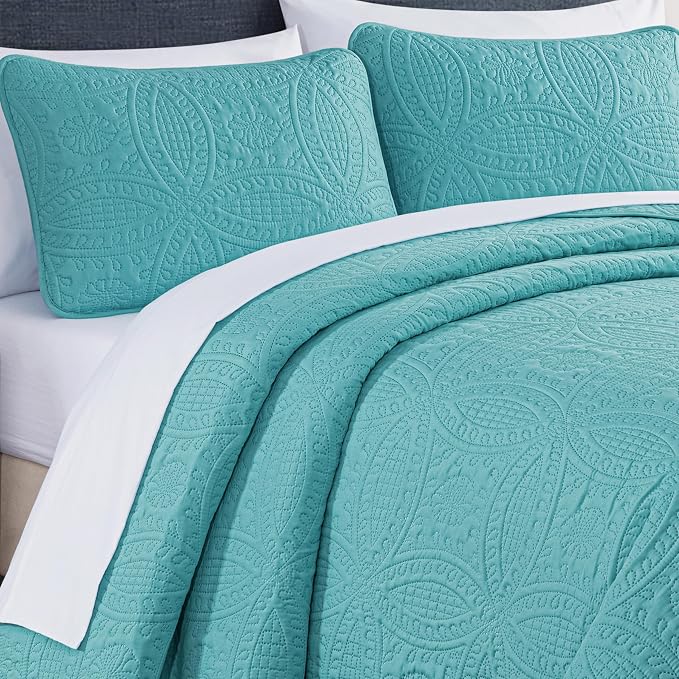 Chezmoi Collection Austin 3-piece Oversized Bedspread Coverlet Set | Oversized - Image 4