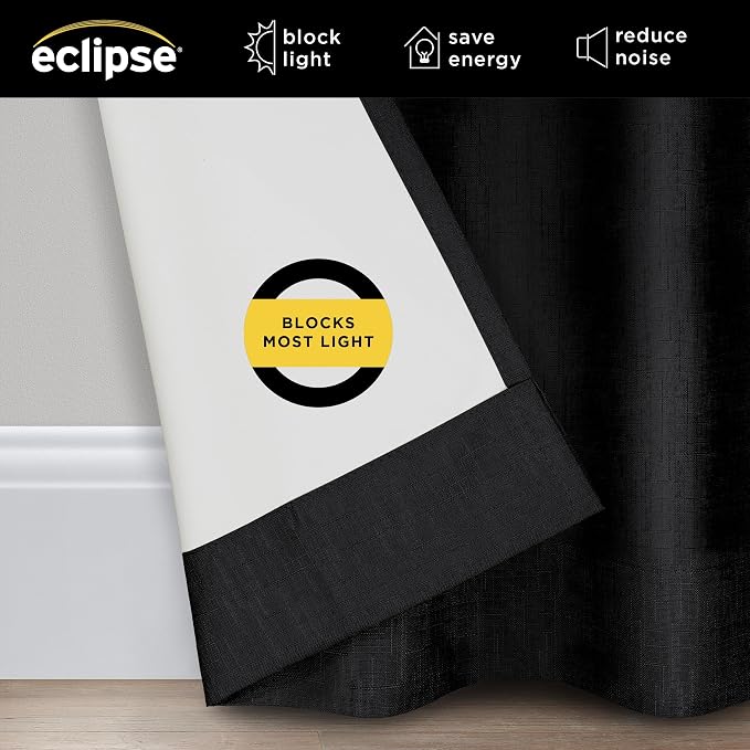 Eclipse Kendall Textured Blackout Rod Pocket Curtain - Image 3