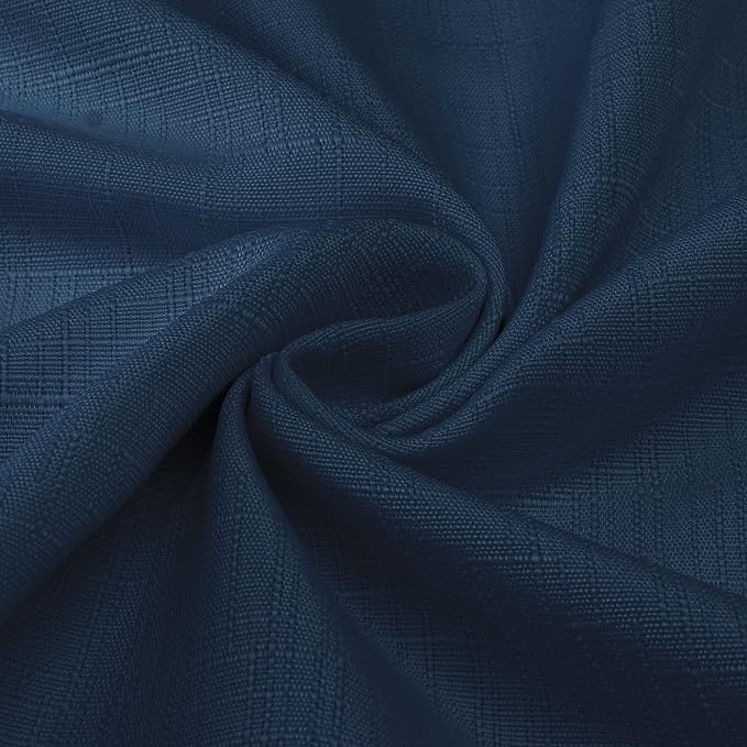 Diraysid 100% Blackout Curtains Navy Blue Linen Curtains - Image 7