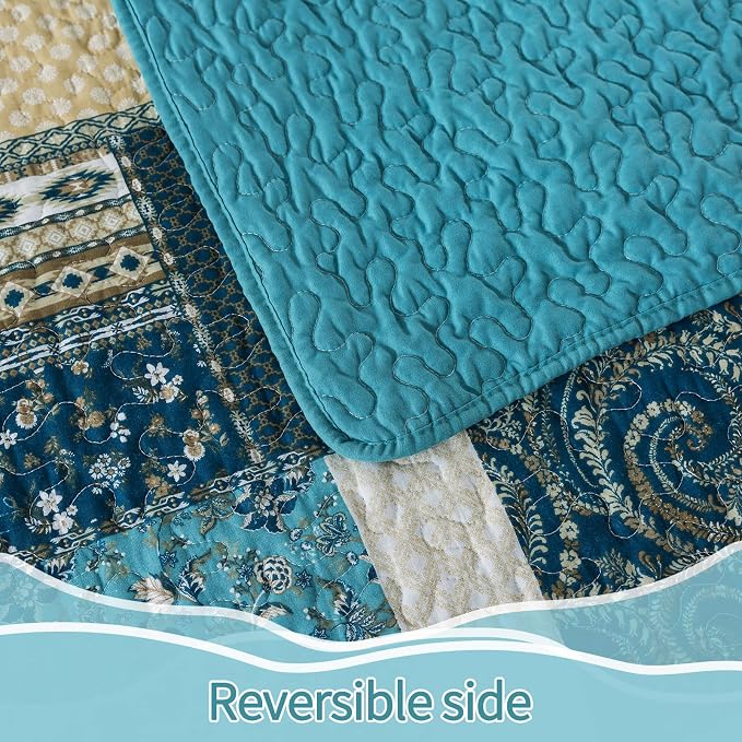 BEDIFANY Farmhouse Queen Size Quilt Sets, 100% Cotton Cover Queen Coverlet | - Image 9