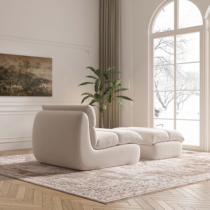 YVDNHP Bean Bag Chair with Ottoman, Cozy Comfy Reading Nook Chairs, Ultra Soft - Image 6
