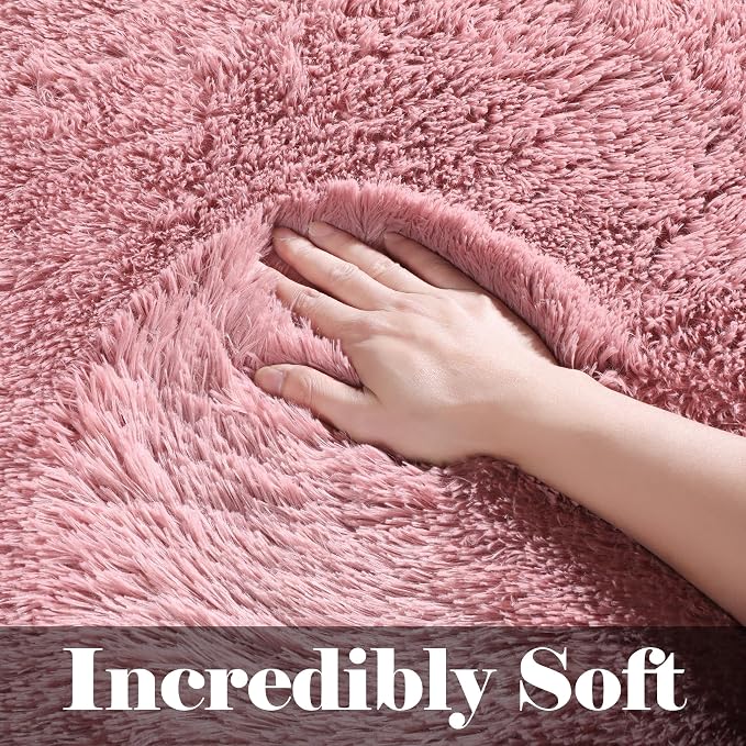 Blush Runner Rugs for Bedroom Living Room, Fluffy 2x6 Bedside Hallway Area Rug - Image 2