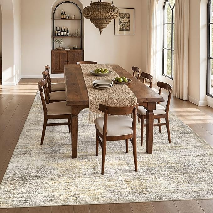cotiled Boho 10x14 Area Rug for Living Room: Large Moroccan Washable Rug | - Image 6