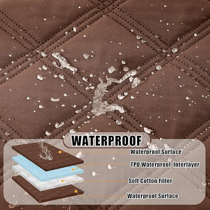 Smiry Waterproof Dog Bed Cover Blanket 30x70, Soft Reversible Pet Blanket, Washable Leakproof Cats Dogs Couch Cover for Sofa, Couch, Furniture, Lattice, Brown/Brown