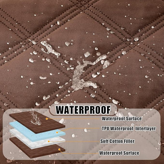 Smiry Waterproof Dog Bed Cover Blanket 30x70, Soft Reversible Pet Blanket, Washable Leakproof Cats Dogs Couch Cover for Sofa, Couch, Furniture, Lattice, Brown/Brown