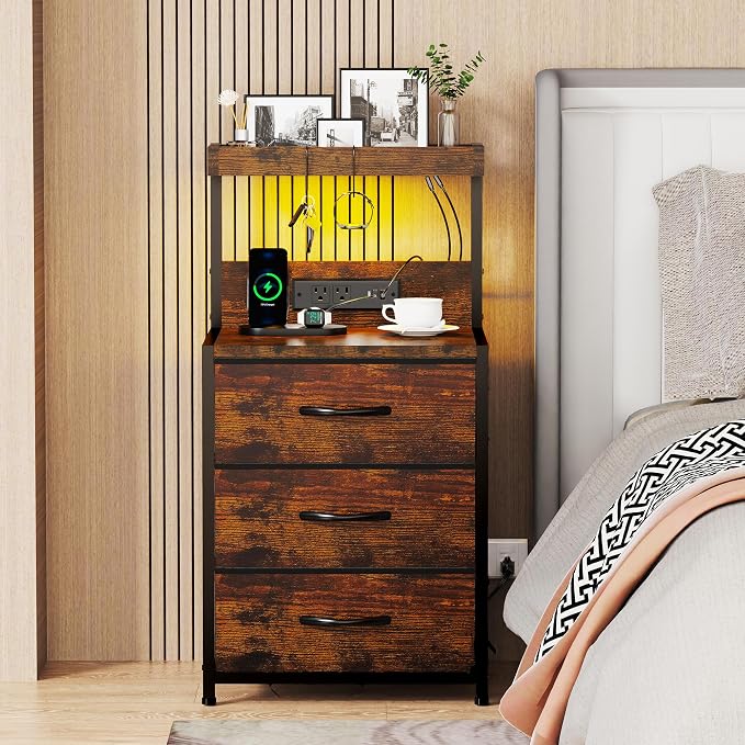 SZLHANJZ LED Night Stand, Nightstand - Image 2