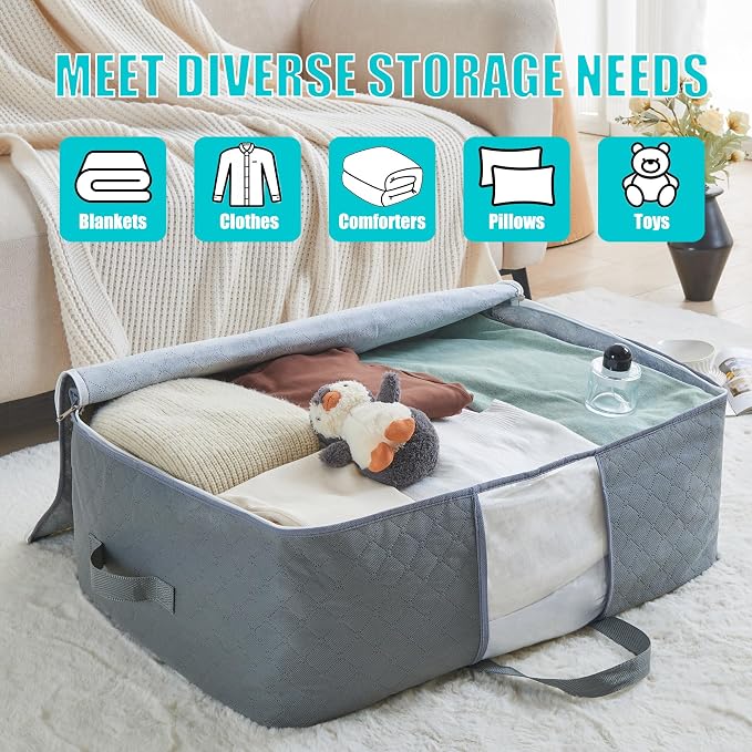 105L Extra Large Storage Bag for Blankets Comforters Bedding Clothes Pillow | - Image 5