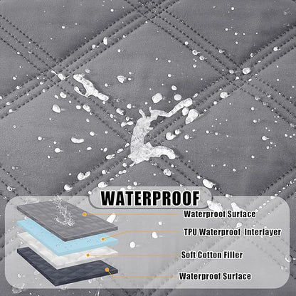 Smiry Waterproof Dog Bed Cover Blanket 52x82, Soft Reversible Pet Blanket, Washable Leakproof Cats Dogs Couch Cover for Sofa, Couch, Furniture, Lattice, Grey/Dark Grey