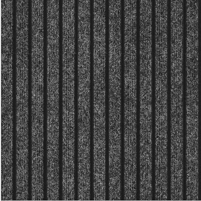 Ottomanson 2' x 39' Hallway Runner with Scraper Pile Extra Durable Non-Slip Rug Mat for Indoor & Outdoor Use - Ideal for Kitchen, Entryway, Patio & Garage - High-Traffic Carpet, Black