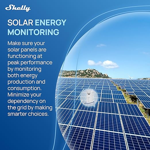Shelly 3EM-63T Gen3 | Wi-Fi Operated Smart 3-Phase Energy Meter | Home Automation | Compatible with Alexa & Google Home | iOS Android App | No Hub Required | Data Logging | Solar Photovoltaic Ready