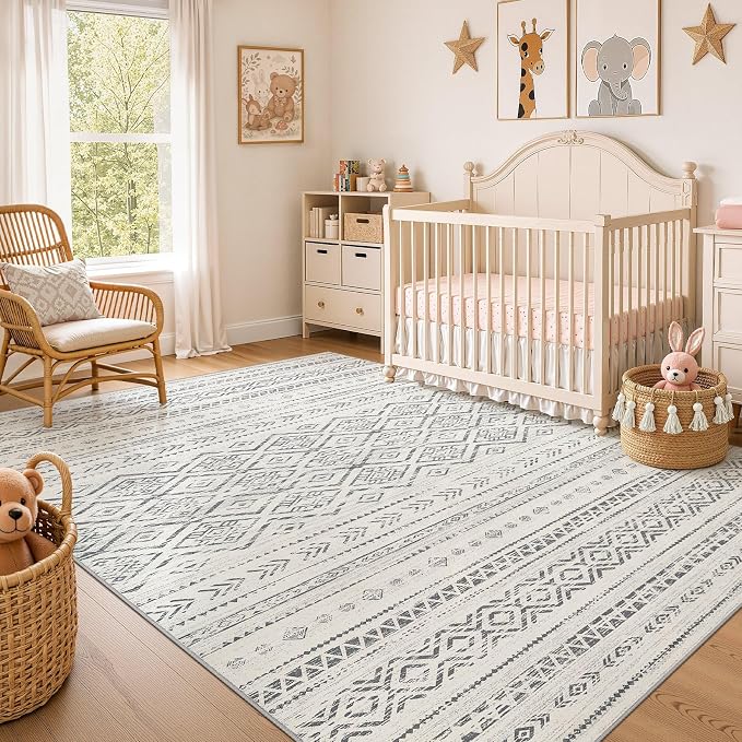 Nakagishi Area Rug Living Room Rugs: 5x7 Large Soft Machine Washable Boho - Image 7