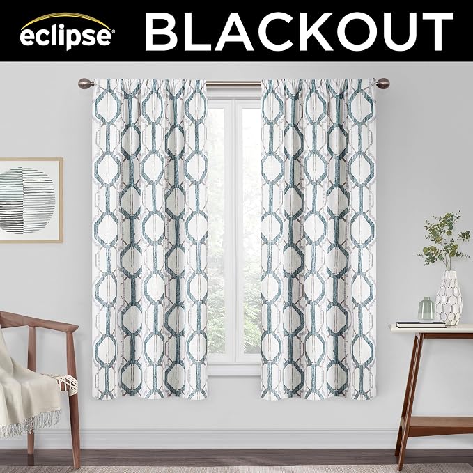 Eclipse Kendall Modern Blackout Thermal Rod Pocket Window Curtain, Insulating & - Image 2