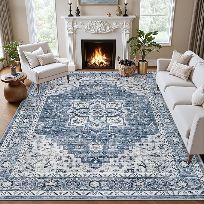 8x10 Area Rugs Living Room: Washable Vintage Rug by EXPEDIX
