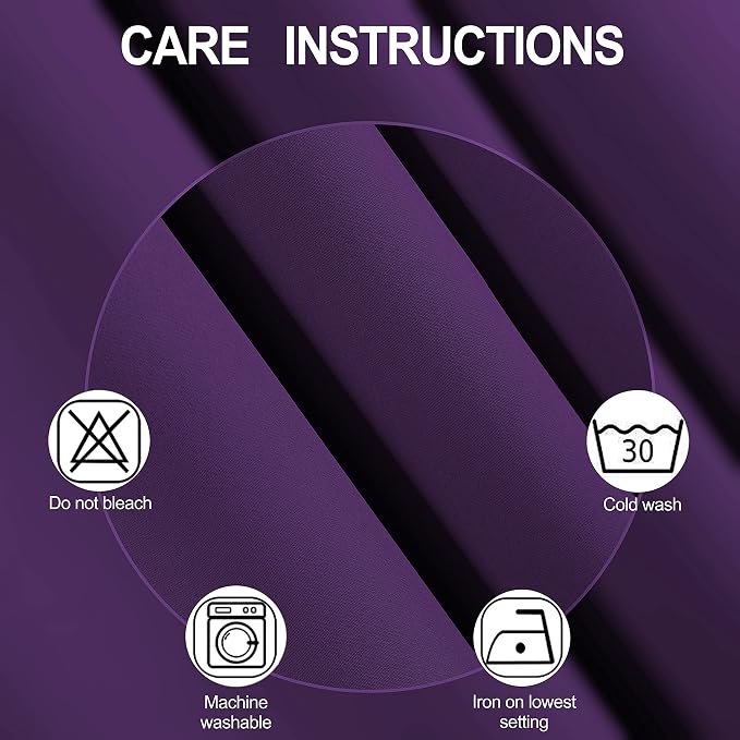 100% Blackout Purple Curtains - Image 5