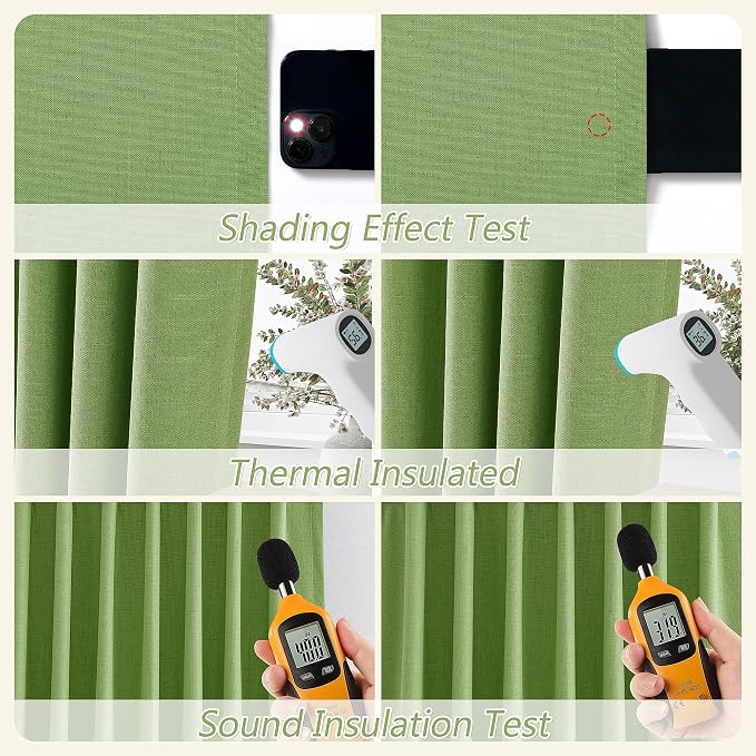100% Blackout Curtains 90 Inch Length 2 Panels Set - Image 6