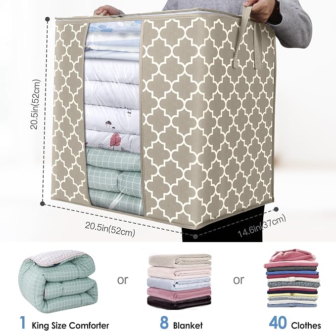 Storage Bags 4 Pack 100L Clothes Organization and Storage Containers | Large - Image 3