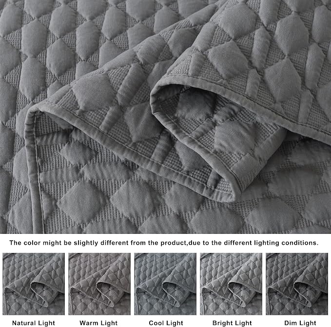 WDCOZY Dark Grey Quilt Twin Size Bedding Sets - Image 3