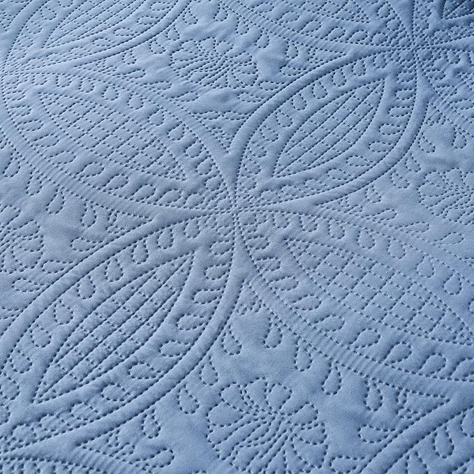 akkialla Queen Quilt Bedding Set, Bluish Grey Ultrasonic Full/Queen Quilt Set - Image 7