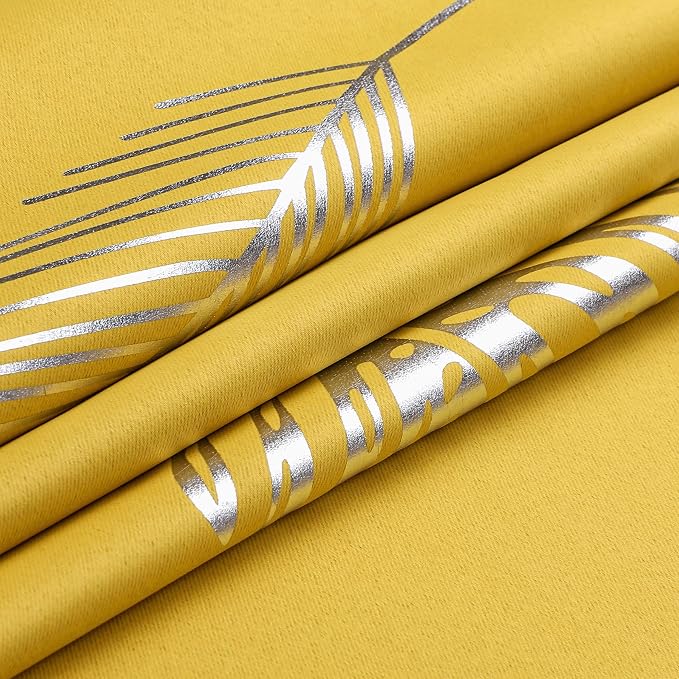 Yellow Blackout Curtains for Living Room, Room Darkening Curtains - Image 8