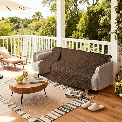 gogobunny 3X Stronger Waterproof Pet Blanket, Scratch Proof Furniture Protector for Dogs Cats, Reversible Cover 68x82 Inch, Dark Chocolate