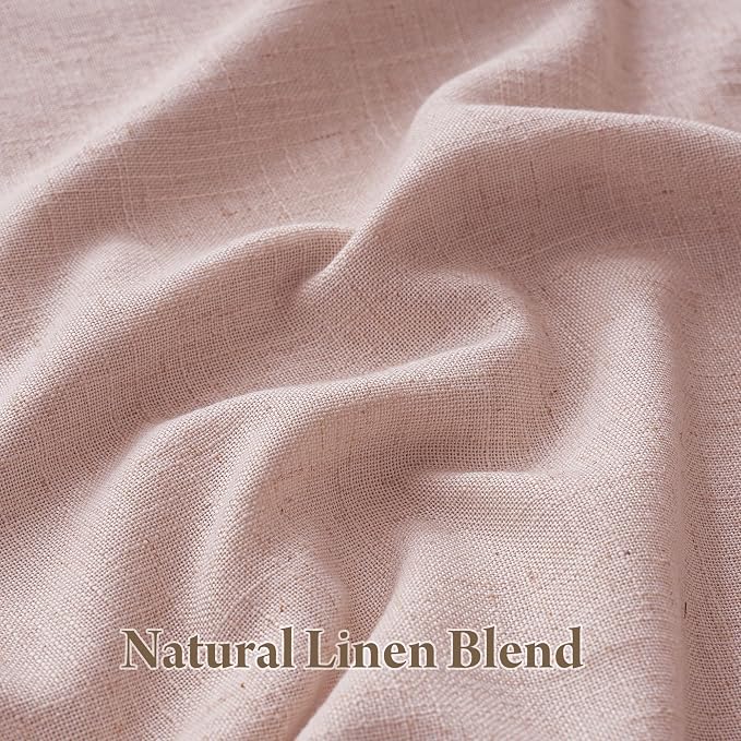 RYB HOME Natural Pinch Pleated Linen Curtains, 100% Blackout Thermal Insulated - Image 3