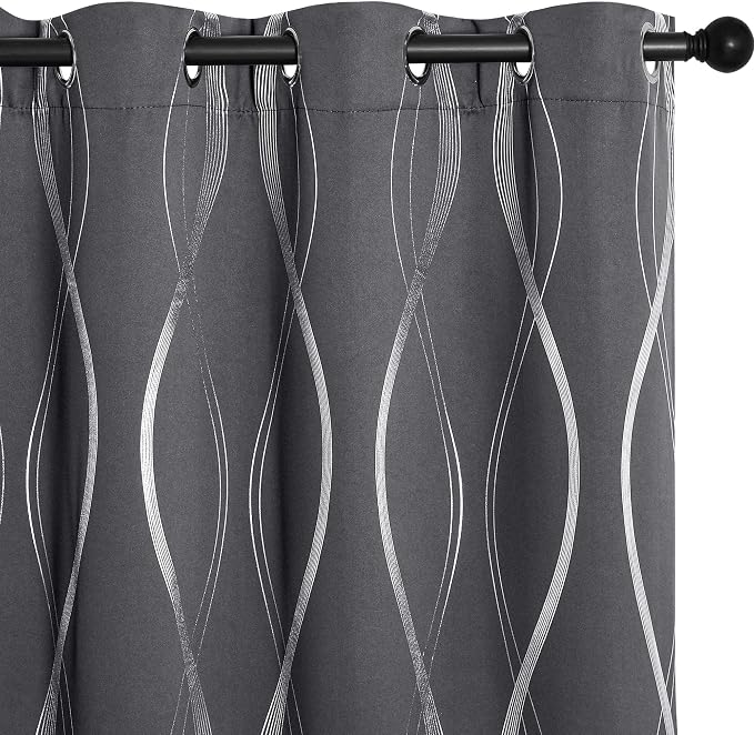 NICETOWN Gray Blackout Curtains 72 inch Long by NICETOWN