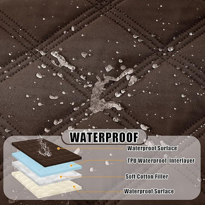 Smiry Waterproof Dog Bed Cover Blanket 52x82, Soft Reversible Pet Blanket, Washable Leakproof Cats Dogs Couch Cover for Sofa, Couch, Furniture, Lattice, Chocolate/Beige